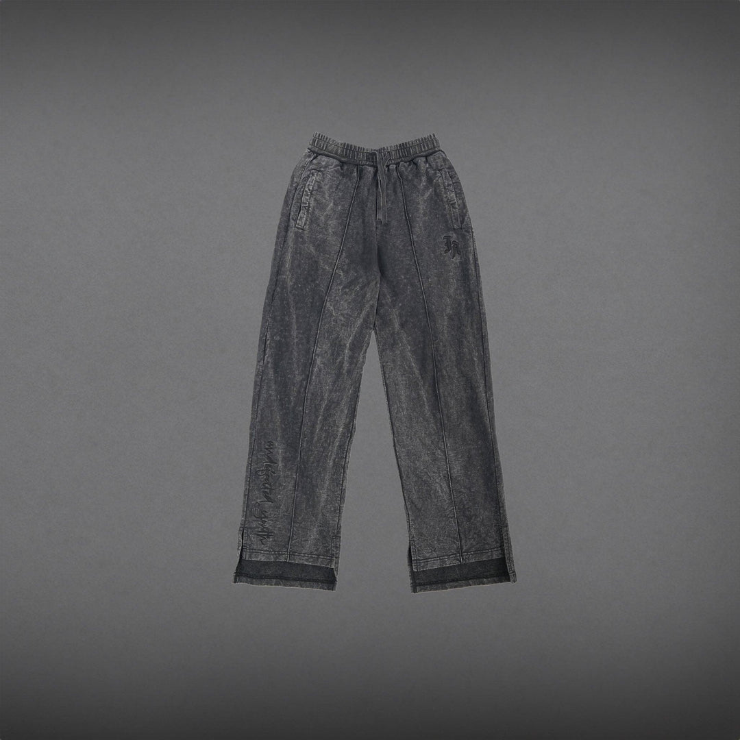 WASHED SPLIT HEM PANTS - GREY WASHED-Invicoros