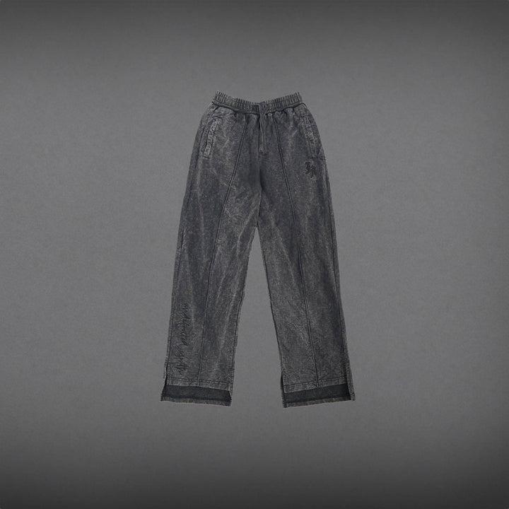 WASHED SPLIT HEM PANTS - GREY WASHED-Invicoros